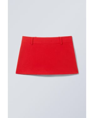 Weekday Low Waist Mini Skirt - Red