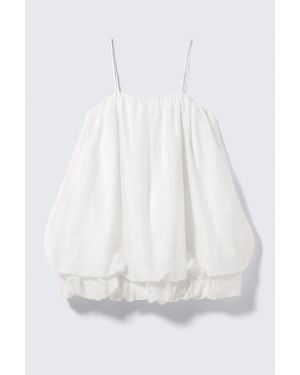 Monki Sleeveless Balloon Mini Dress - White