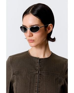 Weekday Oval Metal Sunglasses - Black