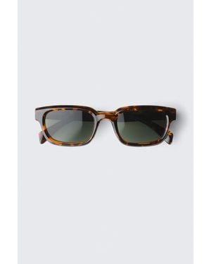 Weekday Bold Rectangular Frame Sunglasses - Black