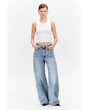 Monki Fiera High Waisted Cocoon Leg Jeans - Blue