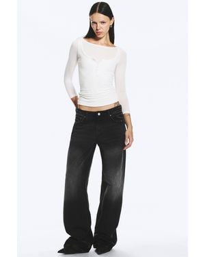 Weekday Ample Low Waist Loose Wide Jeans - Schwarz