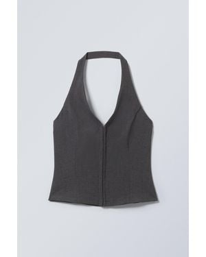 Weekday Short Halterneck Top - Black