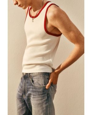 Weekday Baumwoll-Tanktop Mit Kontrastierenden Abschlüssen - Natur