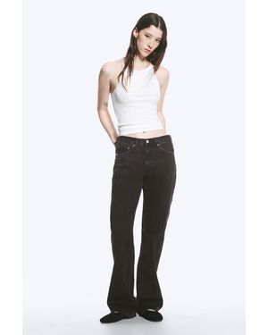 Weekday Moon Mid Rise Regular Bootcut Jeans - Black