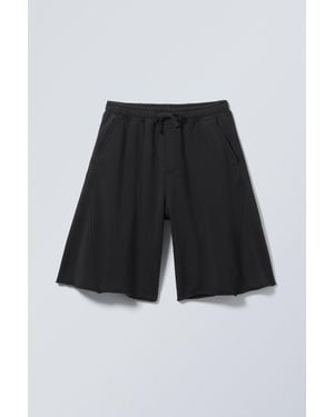 Weekday Loose Knee-Length Jersey Shorts - White