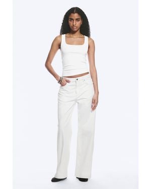 Weekday Missy Low Rise Loose Straight Leg Jeans - White