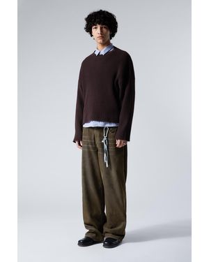 Weekday Loose Ribbed Cotton Jumper - Purple