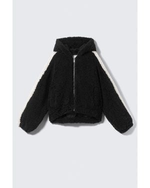 Monki Knitted Hoodie - Black