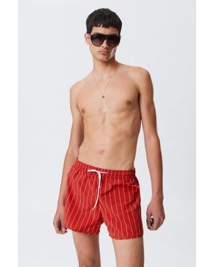 Weekday Striped Structured Mid-Thigh Swim Shorts