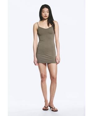Weekday V-Neck Jersey Mini Dress - Natural