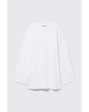 Weekday Oversized Long-Sleeved T-Shirt Dress - White