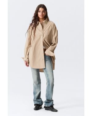 Monki Oversized Long-Sleeved Shirt - White