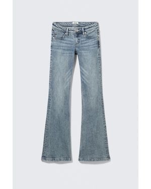 Monki Low Rise Slim Flared Jeans - Blue