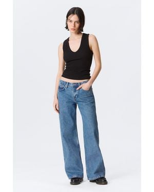 Weekday Imoo Low Rise Loose Wide Jeans - Blue