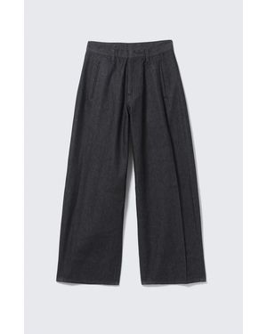 Weekday Astro Pleated Baggy Denim Trousers - Blue