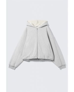 Weekday Oversized Zip-Hoodie Aus Fleece - Weiß