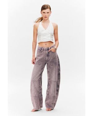 Monki Fiero High Waisted Cocoon Leg Jeans - Purple