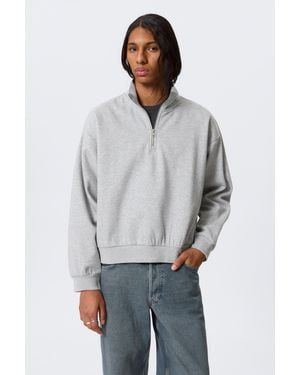 Weekday Loose Half Zip Sweatshirt - Grey