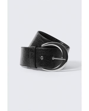 Weekday Wide Faux Leather Belt - Black