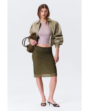 Monki Yulia B Mesh Rhinestone Midi Skirt - Multicolour