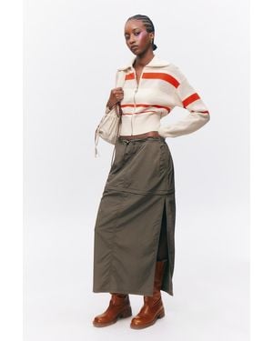Monki Convertible Nylon Cargo Skirt - Grey