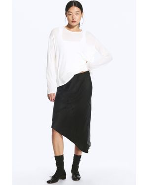 Weekday Low Rise Satin Midi Skirt - Black