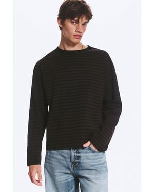 Weekday Loose Boxy Long-Sleeved T-Shirt - Black