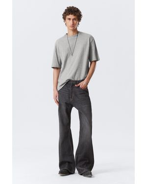 Weekday Time Loose Bootcut Leg Jeans - Black