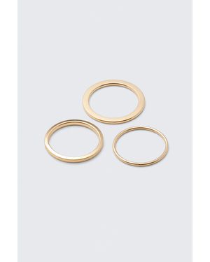 Weekday 3Er-Pack Minimalistische Stahlringe - Mehrfarbig