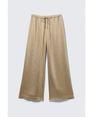Weekday Washed Satin Pyjama Trousers - Black