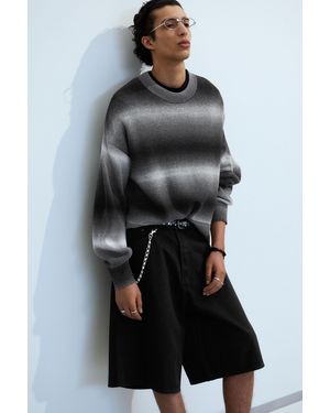 Weekday Relaxed Space-Dyed Knitted Cotton Jumper - Black