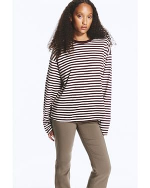 Monki Long-Sleeved Cotton T-Shirt - Red