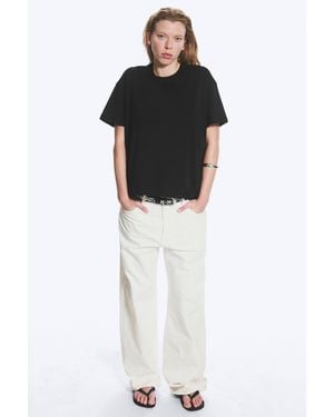 Weekday Relaxed Boxy Cotton T-Shirt - Black
