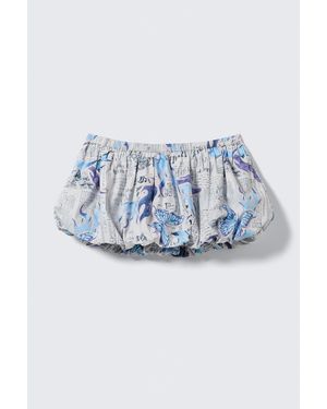 Weekday Balloon Mini Cotton Skirt - Blue