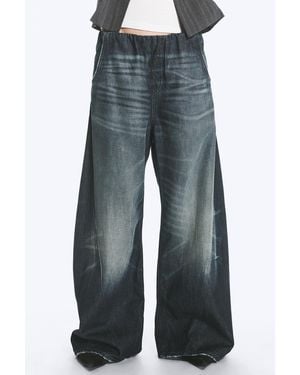 Weekday Low Rise Loose Fit Denim Joggers - Blue