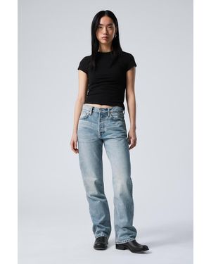 Weekday Orbit Mid Rise Regular Straight Leg Jeans - Black