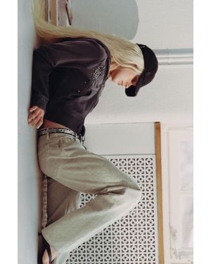 Weekday Low Rise Loose Bootcut Trousers - Multicolour