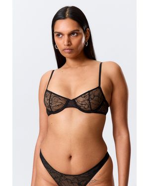 Weekday Bügel-Bh Mit Wirbeliger Spitze - Schwarz