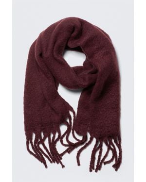 Monki Chunky Fringed Scarf - Purple