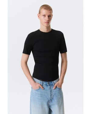 Weekday Boxy Slim Fit Ribbed T-Shirt - Blue