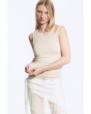 Weekday Figurbetontes Doppellagiges Jersey-Tanktop - Weiß