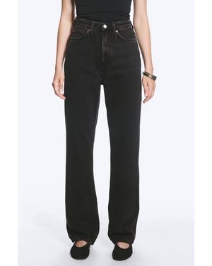 Weekday Rowe Super High Waisted Regular Straight Jeans - White