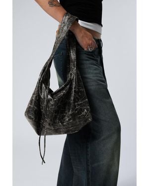 Weekday Coated Rectangular Shoulder Bag - Black