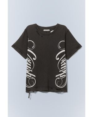 Cheap Monday Distressed Logo Graphic Tee - Black