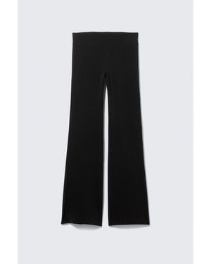 Weekday Low Rise Bootcut Jersey Trousers - Black