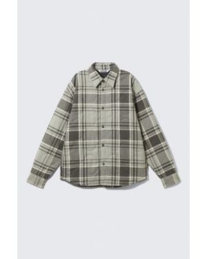 Weekday Padded Flannel Overshirt Jacket - Grey
