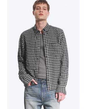 Weekday Structured Long-Sleeved Buttoned Shirt - Grey