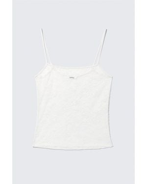 Monki Lace Pyjama Cami Top - White