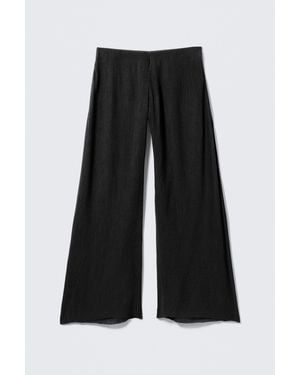 Weekday Crinkled Low-Rise Wide-Leg Trousers - White
